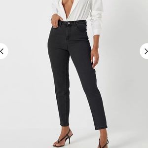 Tall Black Riot Comfort Stretch Mom Jeans